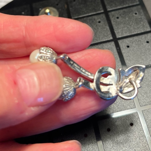 Sterling silver earrings with beautiful pearl drops vintage pierced❤️ - Picture 13 of 13